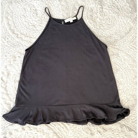 Loft Blue Spaghetti Halter Top with Ruffle Accents Women's Size M - Picture 1 of 8